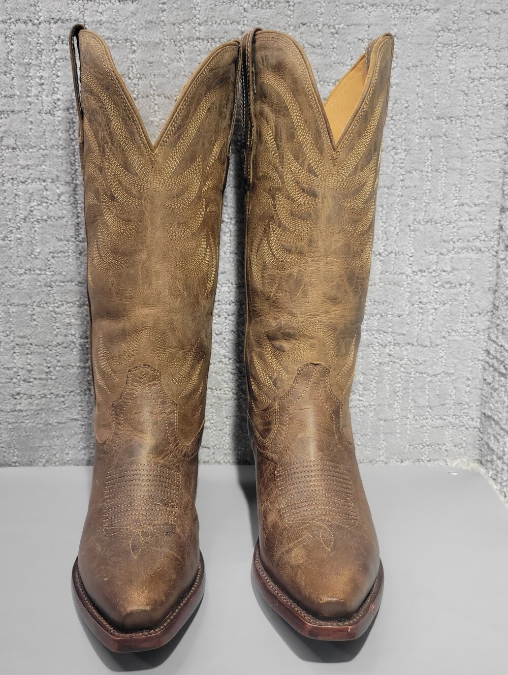 Tecovas The Annie Women's Size US 6.5B Cafe Goat Leather Cowgirl 14" Boots